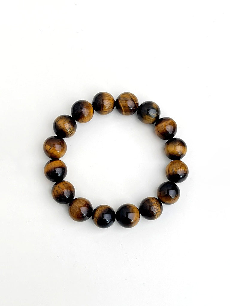 Tiger eye beaded bracelet with warm brown natural stones
