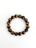 Tiger eye beaded bracelet with warm brown natural stones