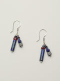 Lapis lazuli gemstone silver earrings with deep blue natural stones